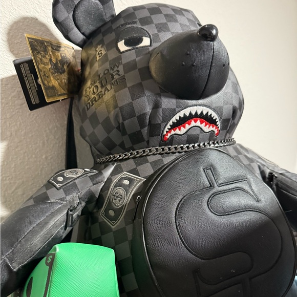 Sprayground Black and Gray Bear Backpack